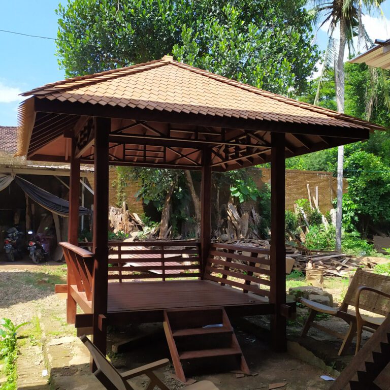 Gazebo Kayu Kelapa Minimalis Gazebo Kayu Glugu Kualitas Terbaik