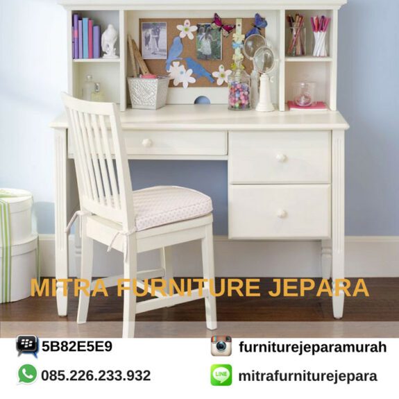 Meja Belajar Minimalis Murah Putih By Mitra Furniture Jepara - Kualitas ...