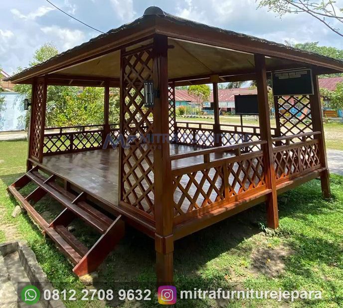 gambar gazebo minimalis dari kayu​