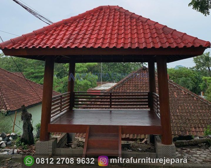 gazebo kayu jati minimalis​