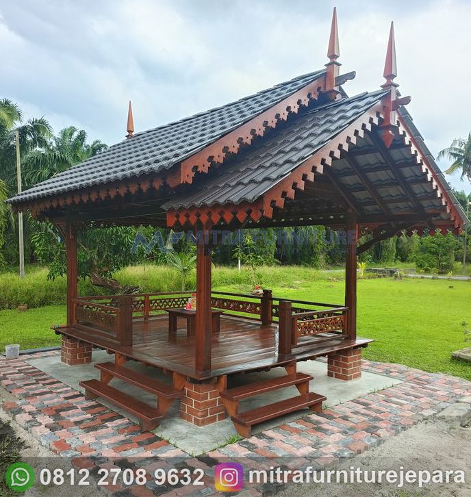 harga gazebo kayu jati minimalis​